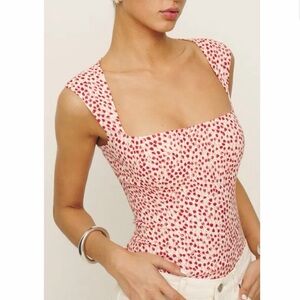 Reformation Diandra Corset Top Cut Out Back sz 6 Minimalist Feminine Statement